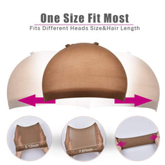 MORGLES wig cap stretchy nylon adapts to most head sizes for comfort