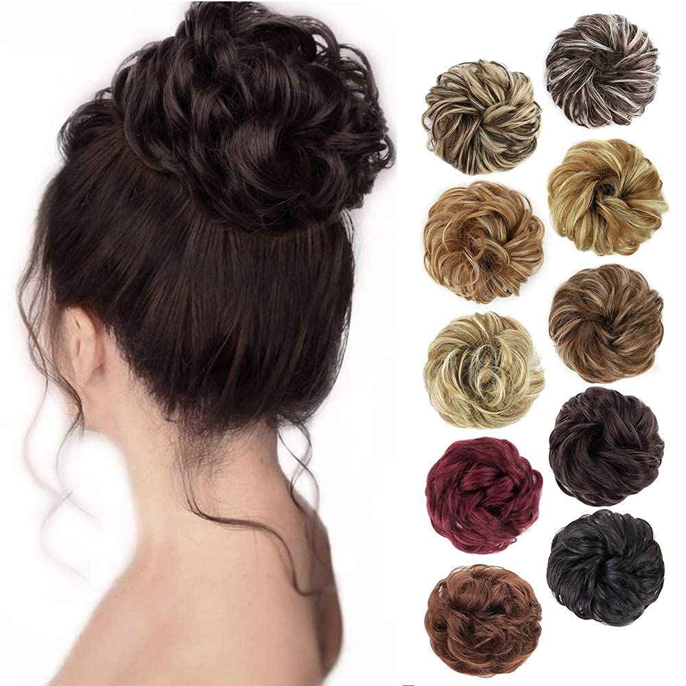 Morica Messy Bun hair piece with curly texture for fuller buns.
