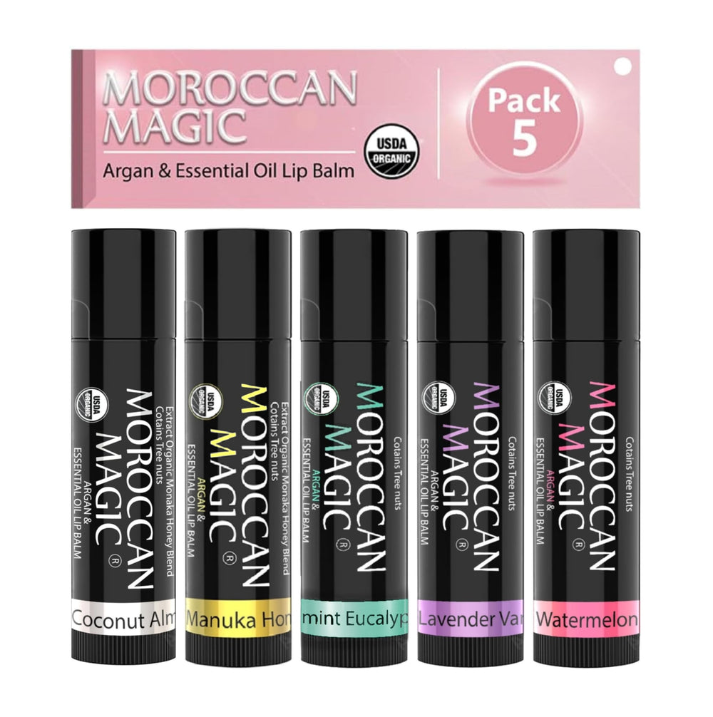 Moroccan Magic Balsamo Labial Set 5 Piezas: empaque regalo atractivo.