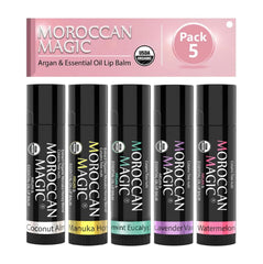 Moroccan Magic Balsamo Labial Set 5 Piezas: empaque regalo atractivo.