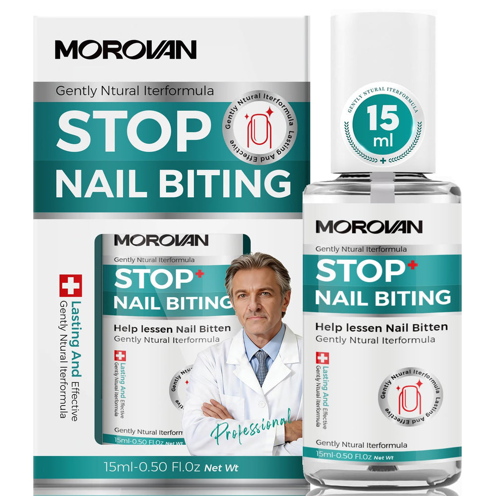 Morovan deterrente mordida uñas: botella visible, uso diario seguro y discreto.