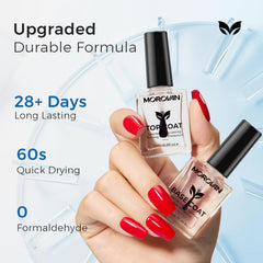 Morovan base durabilidad 28 días protege uñas y color.