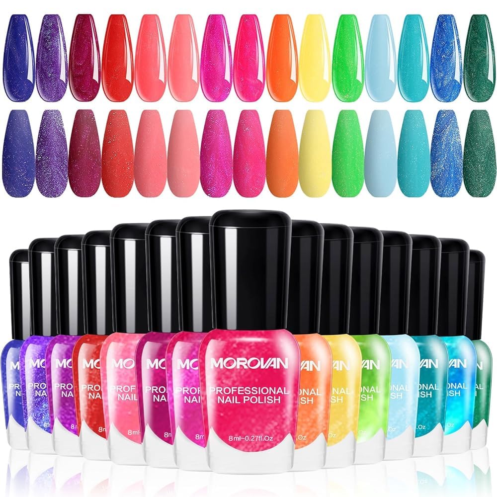 Morovan esmalte uñas colores brillantes 15 tonos para looks vibrantes