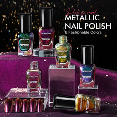 Morovan esmalte uñas metalico cromado: tono cromo y brillo intenso.