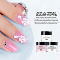 Morovan kit uñas acrílicas polvo blanco base neutra para versatilidad.