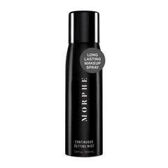 MORPHE Continuous Setting Mist bottle close-up for extended wear with a natural finish