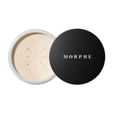 Morphe Jumbo Bake and Set translucent powder jar close-up showing a soft matte finish.