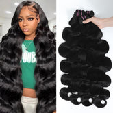 Mosari 15A raw hair bundles 18in body wave left view shows natural texture and sheen
