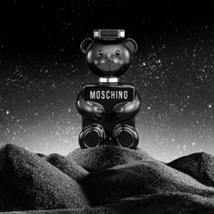 Moschino Toy Boy creative ambient shot suggesting bold fragrance for evenings