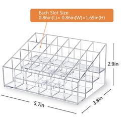 MOSIKER clear plastic cosmetics organizer showcasing lip products in a neat display.