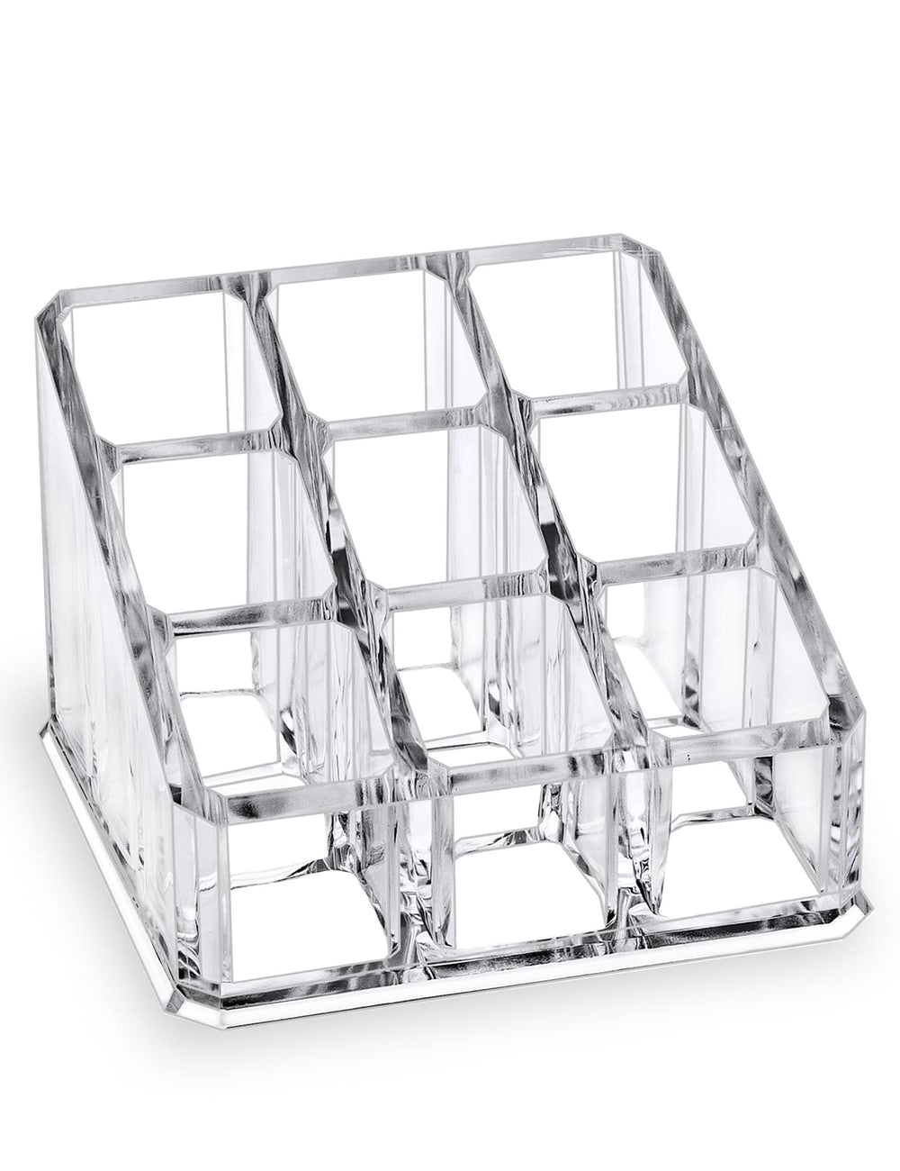 MOSIKER Lipstick Organizer front view with 9-slot layout for easy access