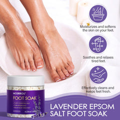 MOSRROU lavender foot soak salts bottle for refreshed feet