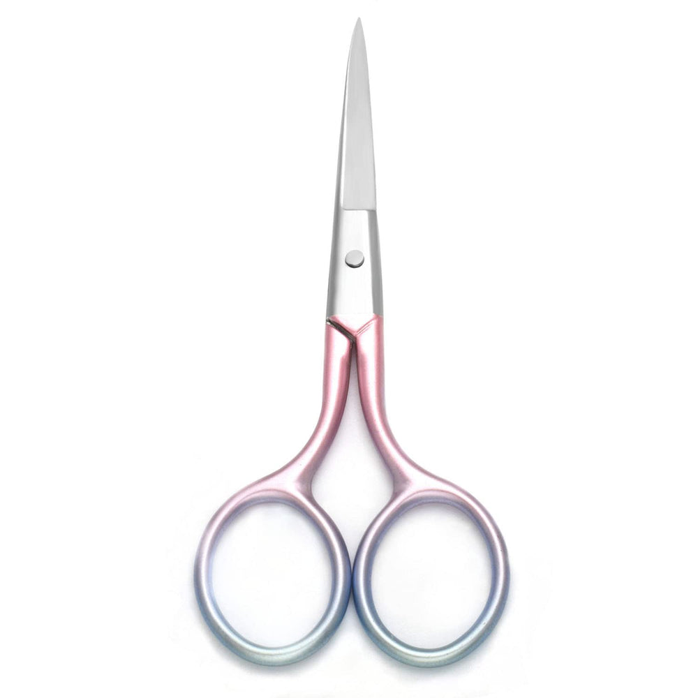 Motanar golden straight blades grooming scissors for precise facial hair trimming.