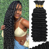 MOTFIN hair bundle for knotless braids with curly boho weave, durable and easy to style