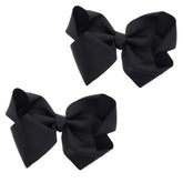Motique 3-inch grosgrain bow clip in black for everyday wear.