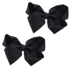 Motique 3-inch grosgrain bow clip in black for everyday wear.