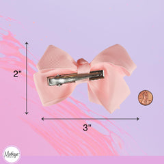Motique light pink bow clip set, perfect gifting option for little girls
