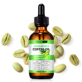 Moulis Green Coffee Oil bottle targets facial puffiness and smoother skin.