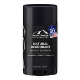 Desodorante natural Mountaineer Brand con bourbon ahumado, aplicación suave para uso diario