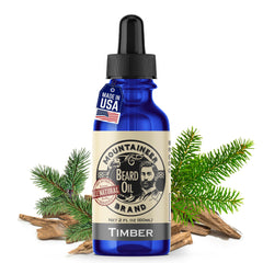 Mountaineer Brand natural beard oil timber scent bottle pour for easy application