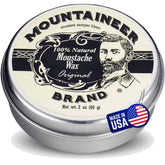 Mountaineer Brand Natural Mustache Wax Original Cedar Fir 2oz jar for long-lasting hold
