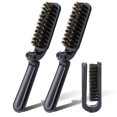 Mozeat Lens folding hair brush compact in black for travel and touch-ups.