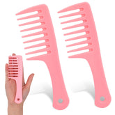 Mozeat Lens mini pink wide-tooth comb in packaging for travel-ready styling.