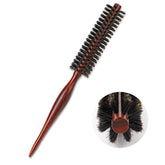 Mozeat Lens round brush with wooden handle and boar bristles for smoothing strands