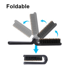 Mozeat Lens travel folded brush fits in pocket for on-the-go grooming.