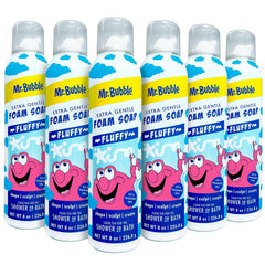 Mr. Bubble Extra Gentle foam soap bottle for sensitive skin, fragrance free.