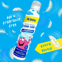 Mr. Bubble kids bath scene highlighting fragrance-free cleansing.