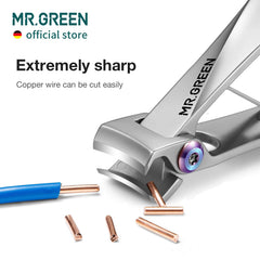 MR.GREEN nail clipper copper-wire-cut demo highlights blade strength