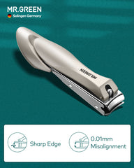 MR.GREEN nail clippers in medical-grade stainless steel for precise trims