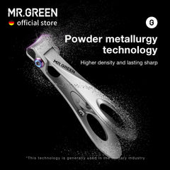 MR.GREEN nail clipper stainless-steel closeup shows rust resistance and sharp blade