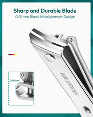 MR.GREEN stainless steel nail clipper: durable, sharp, precise cuts.