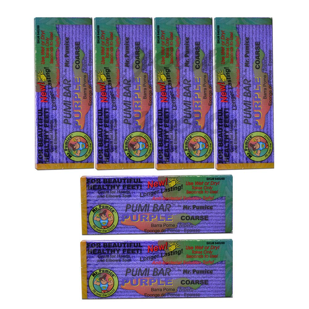 Mr. Pumice Purple PUMI Bar extracoarse for feet calluses; effective foot care tool.