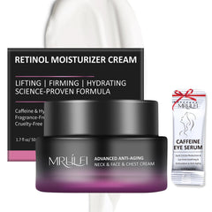MRLILEI Neck Cream texture close-up showing silky, fast-absorbing formula.