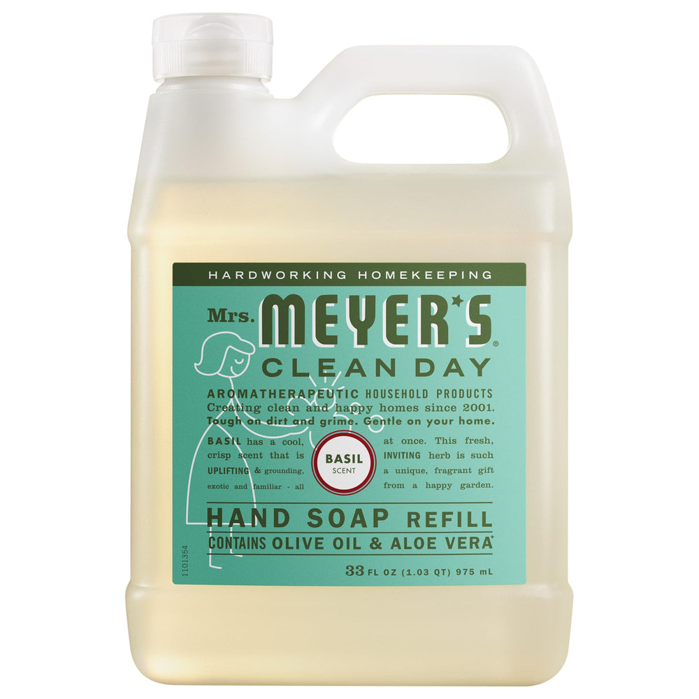 Mrs. Meyer's albahaca jabón-mano relleno práctico para manos