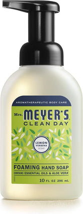 Mrs. Meyer's Lemon Verbena foaming soap with pump for gentle cleansing and bright scent.
