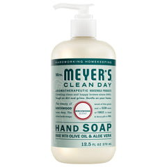 Mrs. Meyer's Birchwood hand soap bottle ready for a refreshing cleanse.