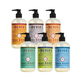 Mrs. Meyer's Clean Day Clementine hand soap bottle with a bright citrus scent for hand cleansing.