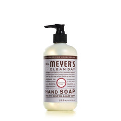 Mrs. Meyer's Clean Day Lavender hand soap bottle featuring floral fragrance for soothing hand washing.