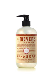 Mrs. Meyer’s Plumberry hand soap bottle delivers a fruity aroma for invigorating cleanses.