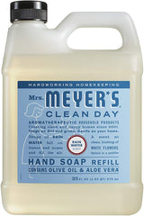 Mrs. Meyer's Rain Water refill bottle pump with ergonomic grip for convenient use.