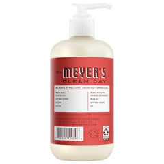 Mrs. Meyer's Tomato Vine pump dispensing rich lather for gentle cleansing.