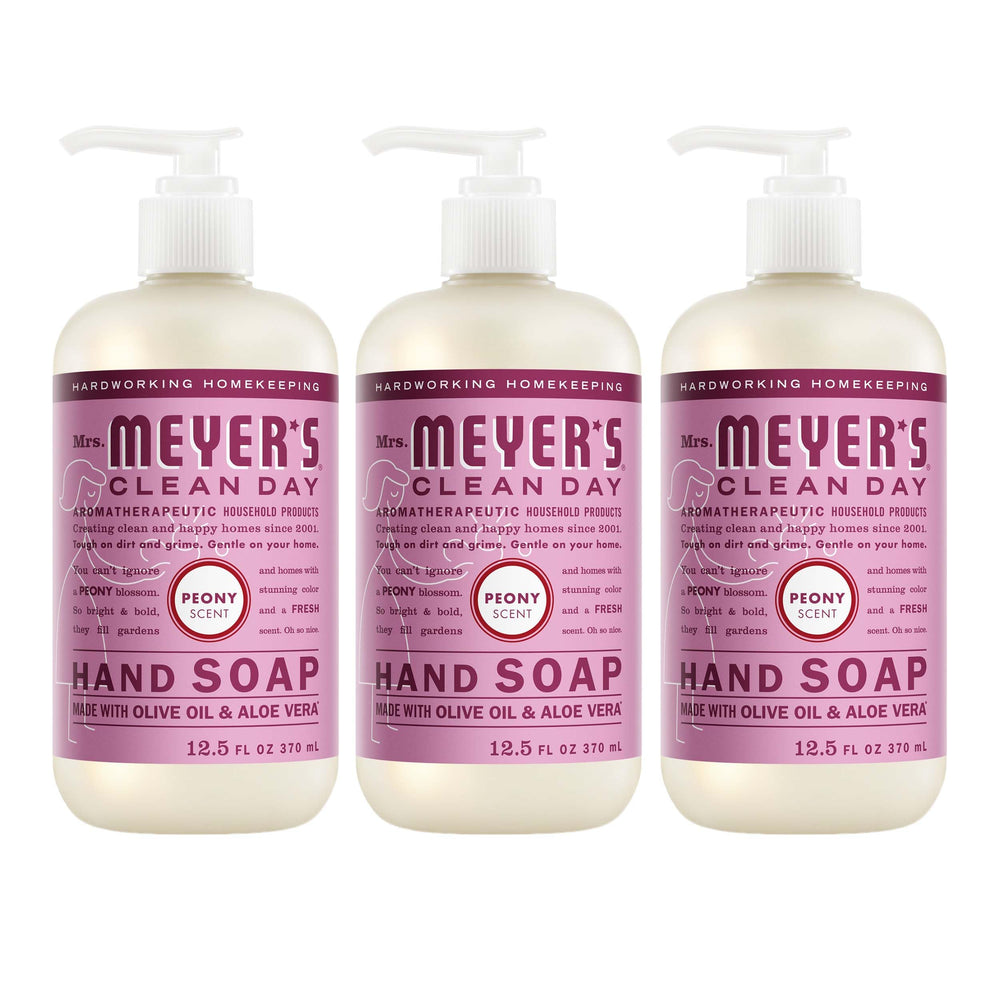 Jabón de manos MRS. MEYER'S Clean Day con aroma a peonía para uso diario