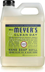 Mrs. Meyer's Clean Day refill pack with two bottles reduces plastic waste.