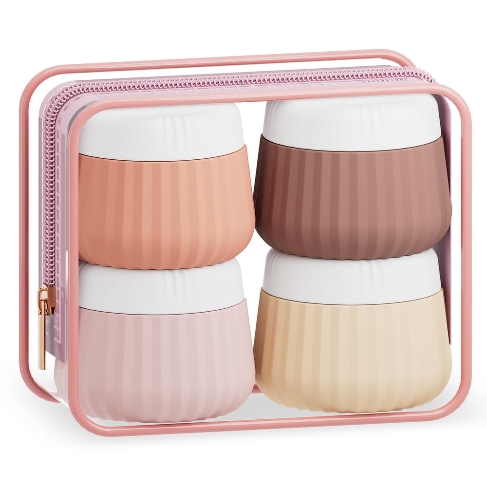 Mrsdry travel containers 4-pack in assorted colors, ideal for organized on-the-go cosmetics.