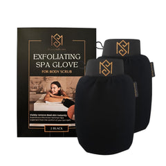 MS Guante Kessa negro para exfoliar el cuerpo y suavizar la piel.