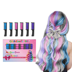 MSDADA Hair Chalk Comb adds blue, pink, and purple hues to hair for playful color.